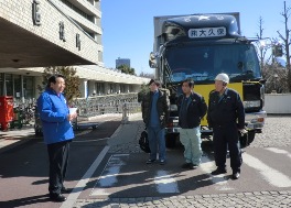 災害支援に出発する大久保社長